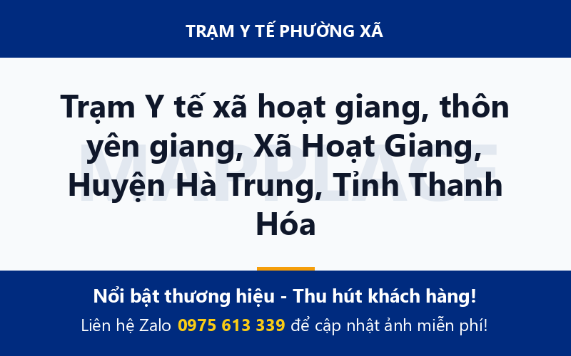 Trạm Y tế xã hoạt giang, thôn yên giang, Xã Hoạt Giang, Huyện Hà Trung, Tỉnh Thanh Hóa