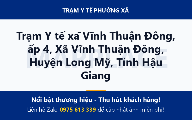 Trạm Y tế xã Vĩnh Thuận Đông, ấp 4, Xã Vĩnh Thuận Đông, Huyện Long Mỹ, Tỉnh Hậu Giang