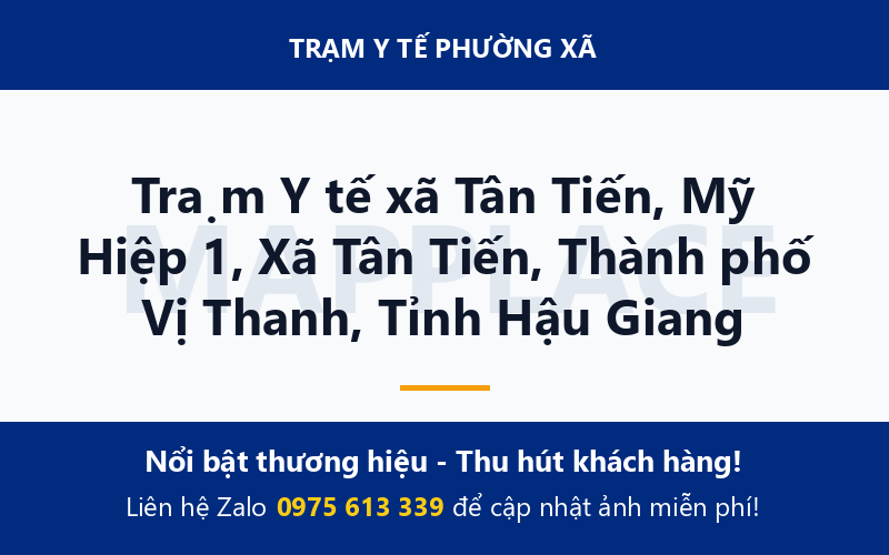 Trạm Y tế xã Tân Tiến, Mỹ Hiệp 1, Xã Tân Tiến, Thành phố Vị Thanh, Tỉnh Hậu Giang