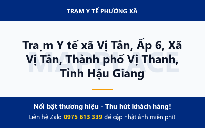 Trạm Y tế xã Vị Tân, Ấp 6, Xã Vị Tân, Thành phố Vị Thanh, Tỉnh Hậu Giang