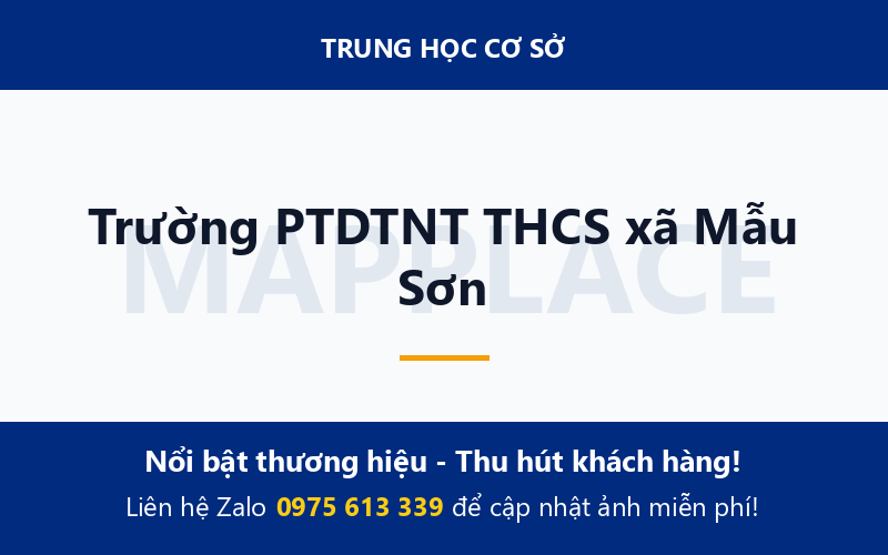 Trường PTDTNT THCS xã Mẫu Sơn