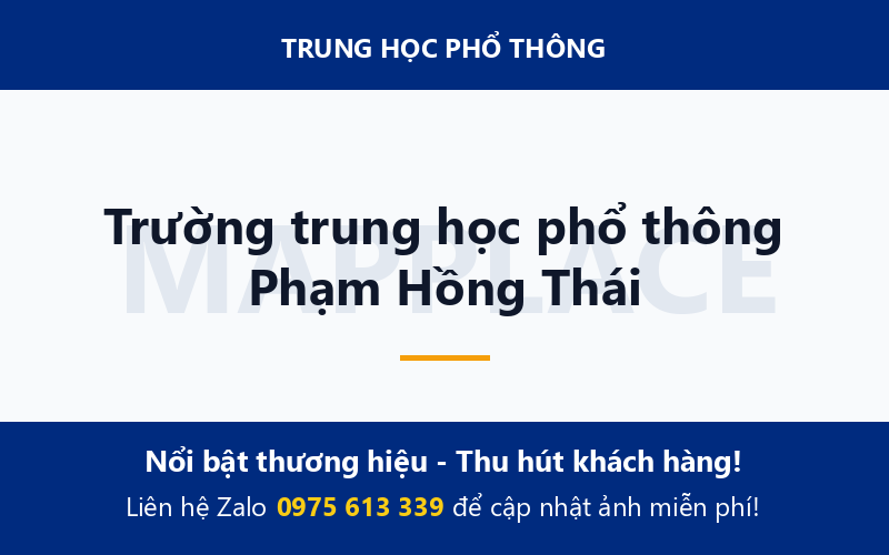 Trường trung học phổ thông Phạm Hồng Thái