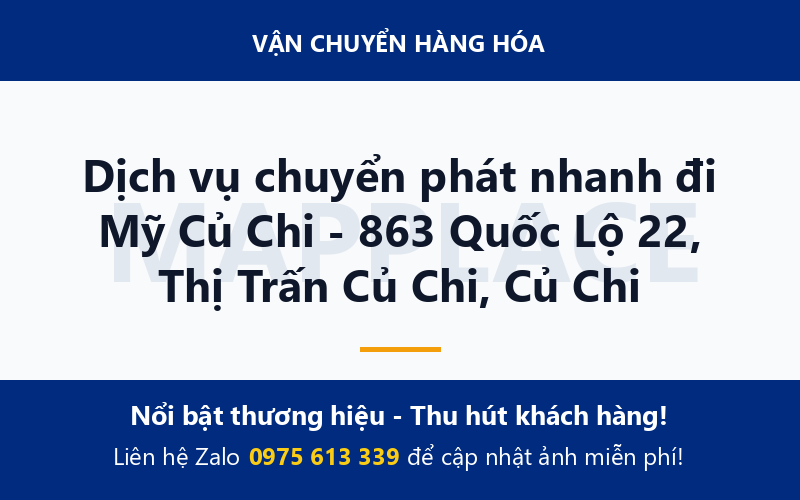 Dịch vụ chuyển phát nhanh đi Mỹ Củ Chi - 863 Quốc Lộ 22, Thị Trấn Củ Chi, Củ Chi