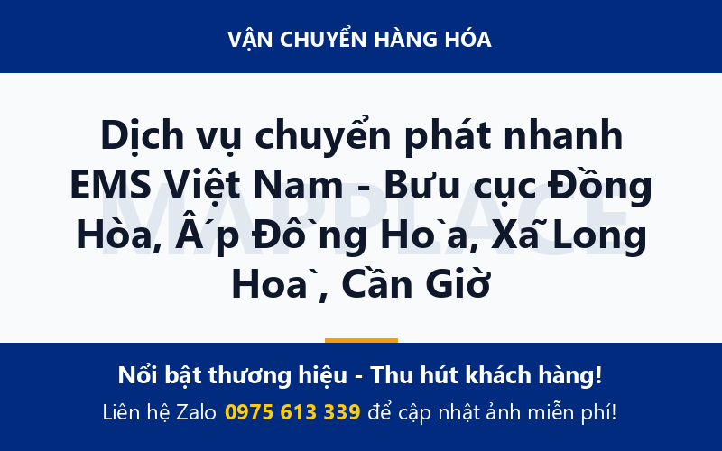 Dịch vụ chuyển phát nhanh EMS Việt Nam - Bưu cục Đồng Hòa, Ấp Đồng Hòa, Xã Long Hoà, Cần Giờ