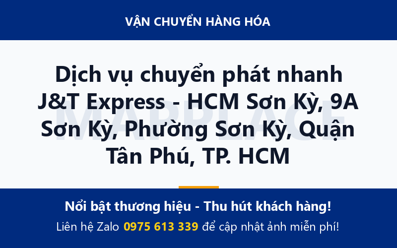 Dịch vụ chuyển phát nhanh J&T Express - HCM Sơn Kỳ, 9A Sơn Kỳ, Phường Sơn Kỳ, Quận Tân Phú, TP. HCM