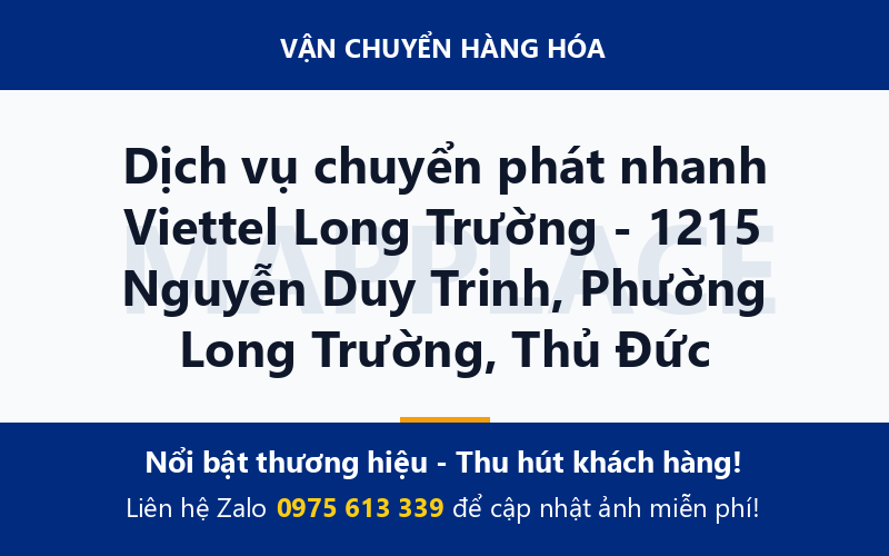 Dịch vụ chuyển phát nhanh Viettel Long Trường - 1215 Nguyễn Duy Trinh, Phường Long Trường, Thủ Đức