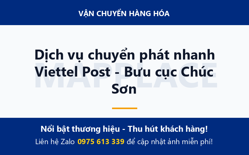 Dịch vụ chuyển phát nhanh Viettel Post - Bưu cục Chúc Sơn