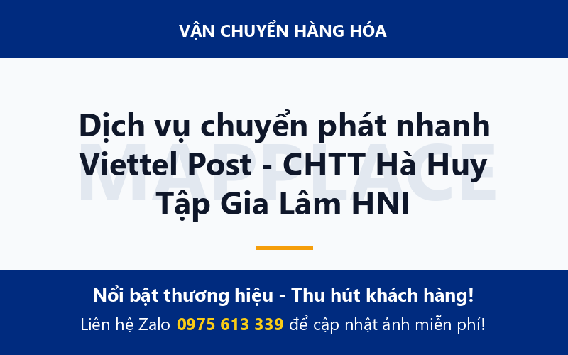Dịch vụ chuyển phát nhanh Viettel Post - CHTT Hà Huy Tập Gia Lâm HNI