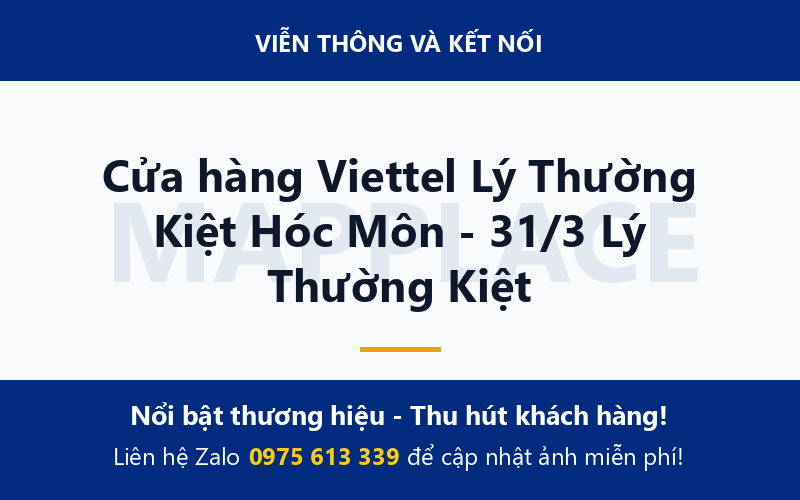 Cửa hàng Viettel Lý Thường Kiệt Hóc Môn - 31/3 Lý Thường Kiệt